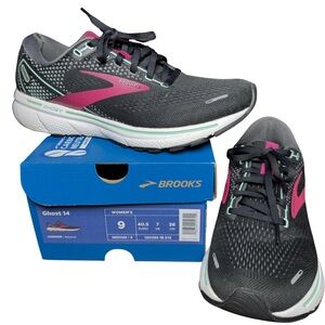 Brooks Ghost 14 Women’s Running Shoes Size 9 Neutral Trainer Black Pink